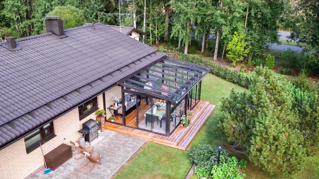 Lumon sunroom in the backyard can add value to your home