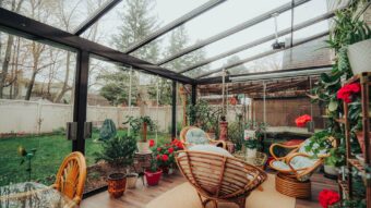 Herb garden in the sunroom/solarium