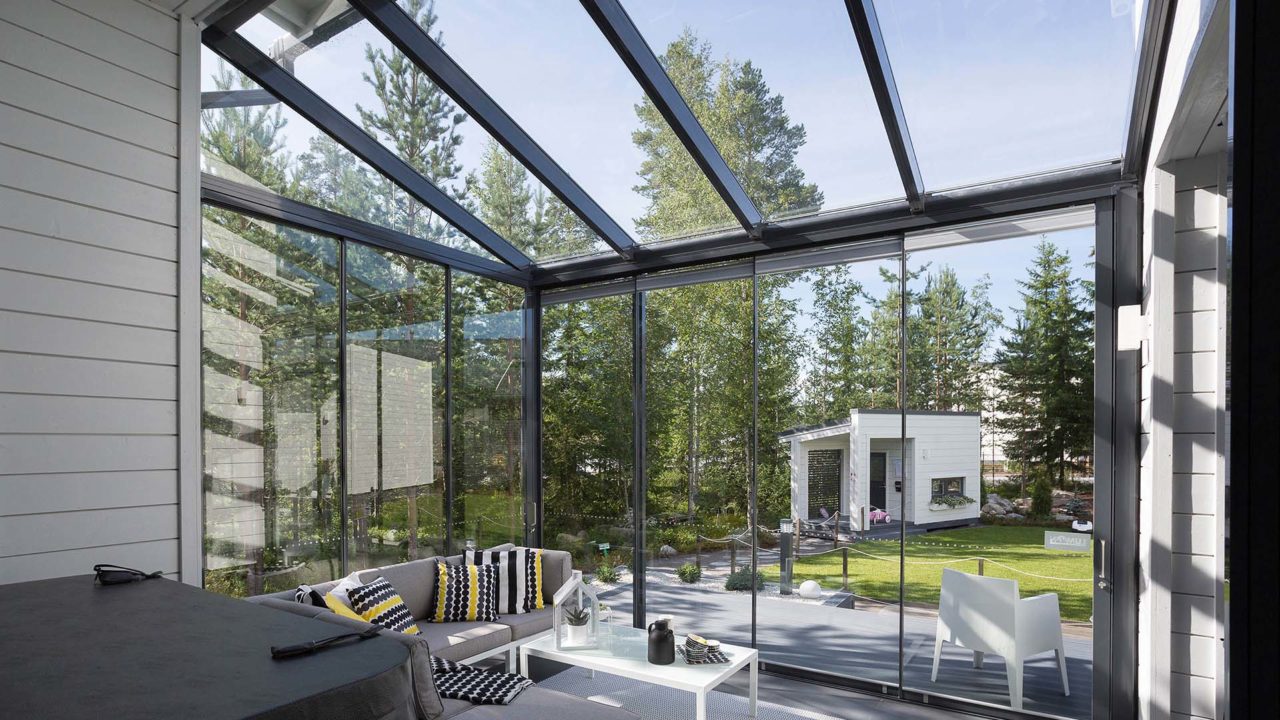 lumon terrasseglas med glastag giver mere plads og rummelighed